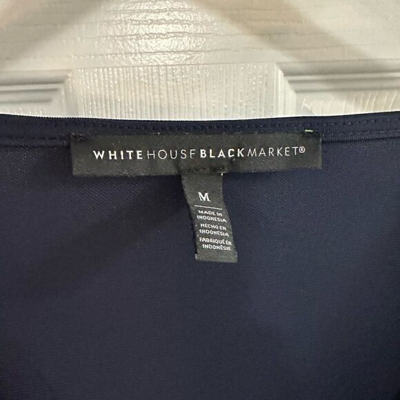 WHBM Navy Wrap Surplice top size medium - Picture 3 of 5